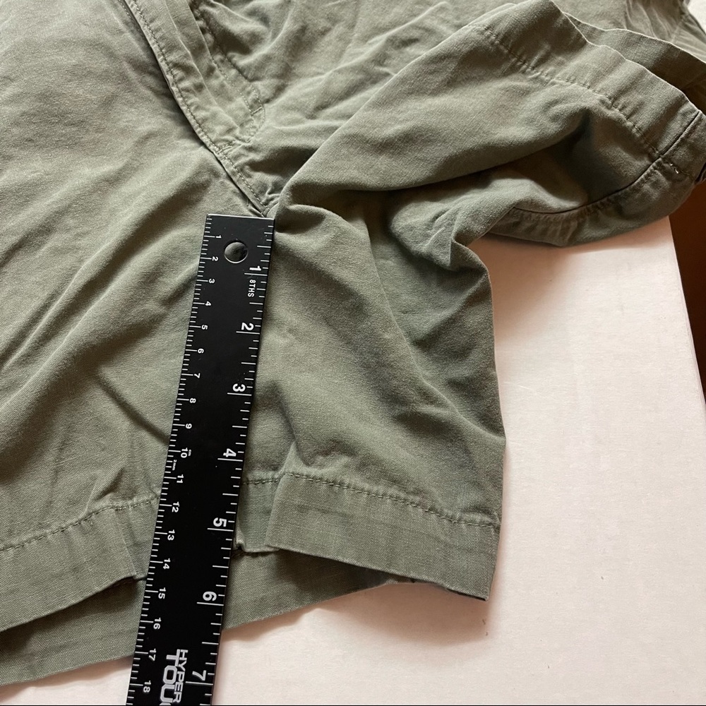 Woolrich Mens Shorts Green Garter Waist size 34 Cotton Short inseam - Picture 6 of 9